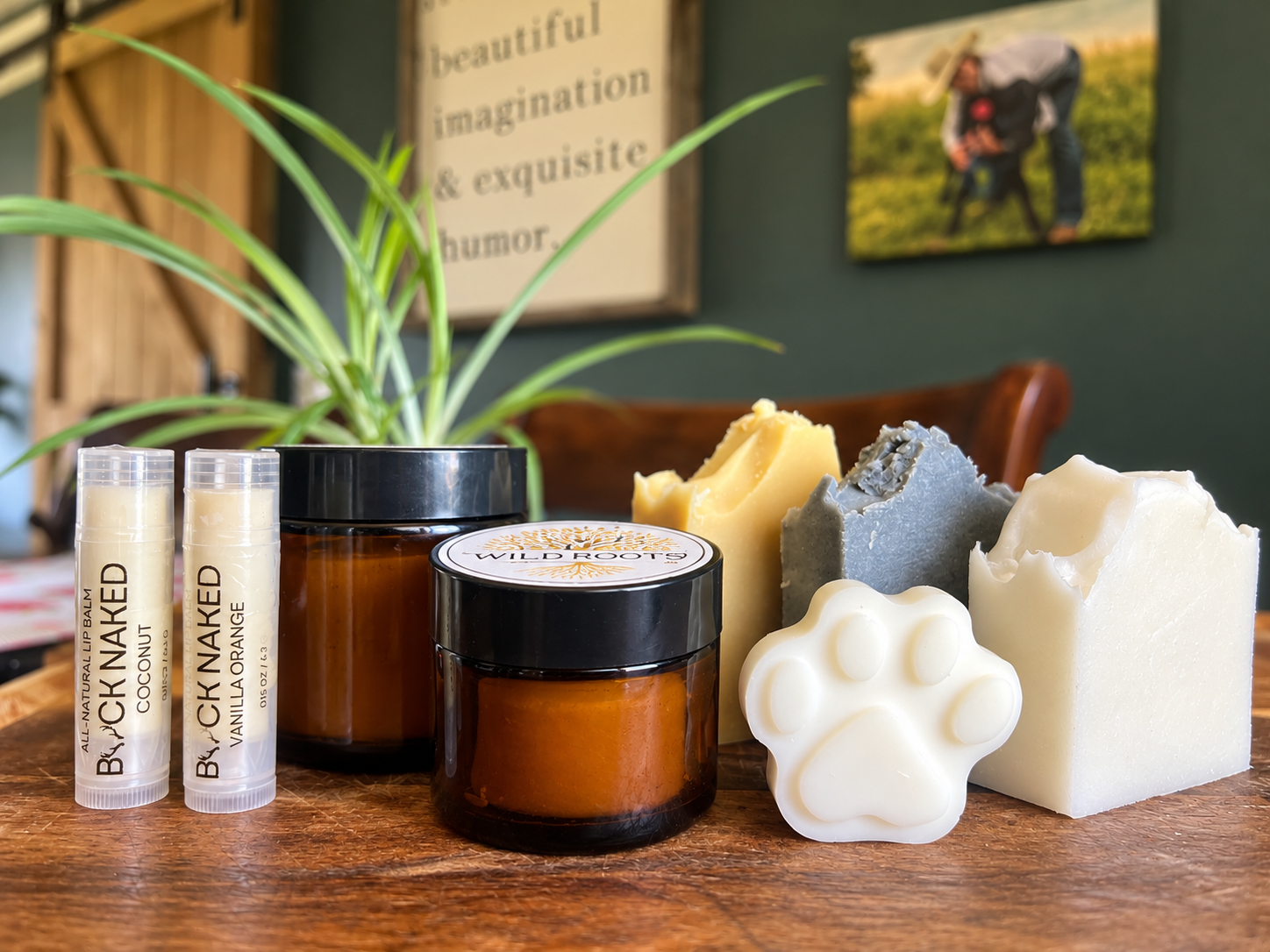 Wild Roots SD collection of small-batch skincare, soap, lip care and pet care products